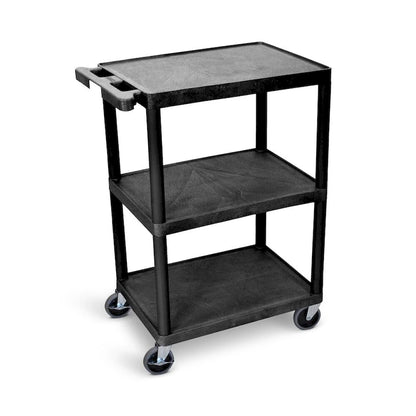 Luxor Black 3-Shelf Heavy-Duty Utility Cart