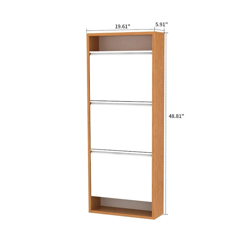 Modern Farmhouse Style Freestanding Shoe Storage Cabinet