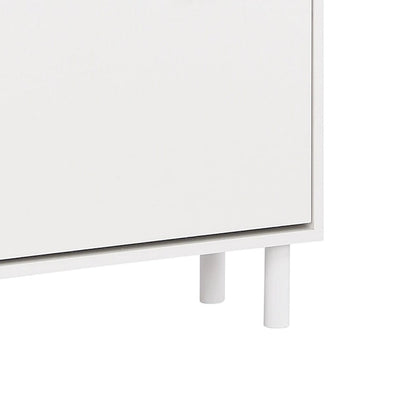 Minimalist Shoe Storage Cabinet with Wood Grain Finished Top Panel