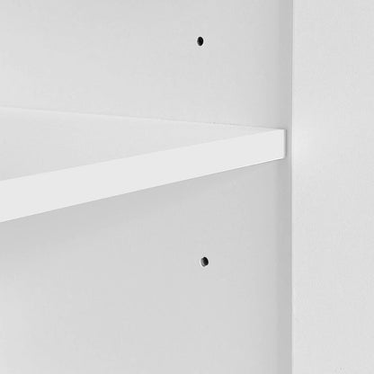 High Gloss White Shoe Cabinet with LED Light and Adjustable Shelves