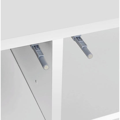 High Gloss White Shoe Cabinet with LED Light and Adjustable Shelves