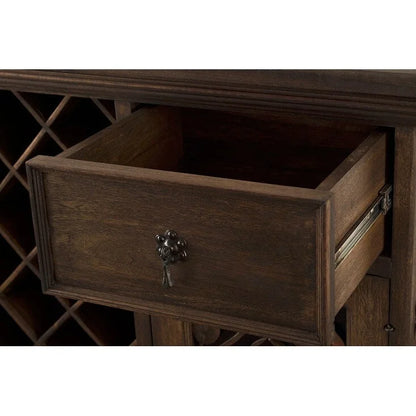 Handmade Solid Reclaimed Barn Wood & Forged Iron Hardware Wine Floor Cabinet for Indoor 40 Height - N/A