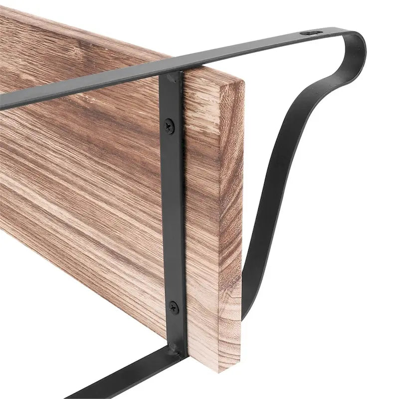 Dual Layers Rustic Wall Mounted Floating Storage Shelf Display Rack