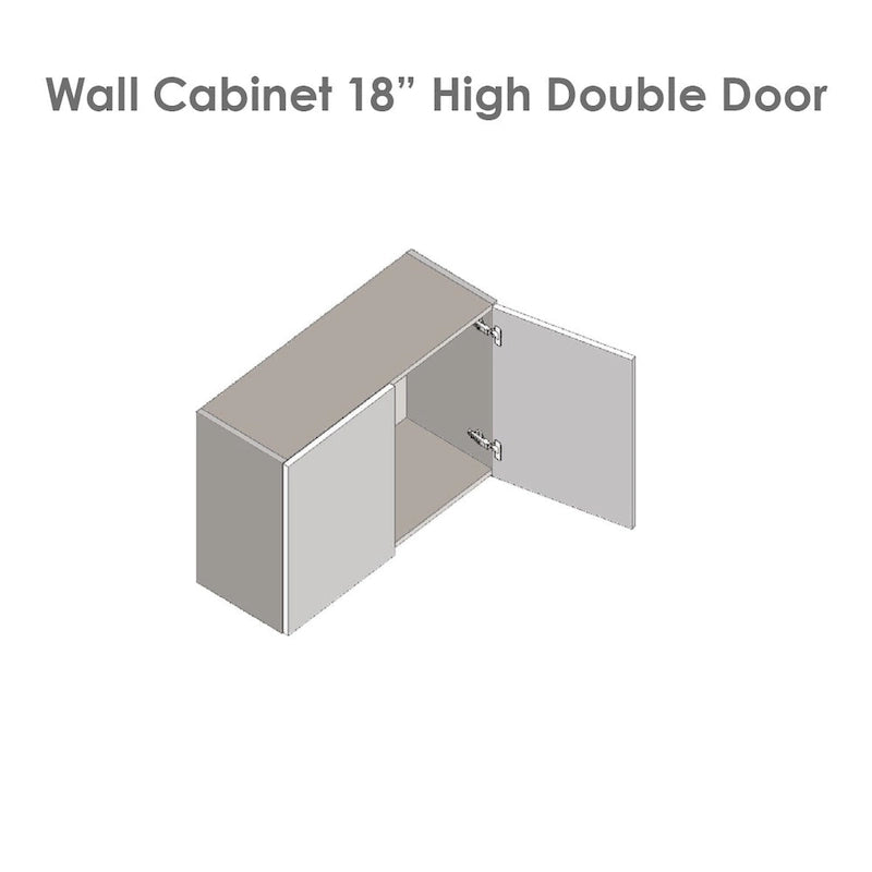 24 x 18 Wall Cabinet-Double Door-Grey - 24 x 18 x 12