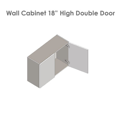24 x 18 Wall Cabinet-Double Door-Grey - 24 x 18 x 12