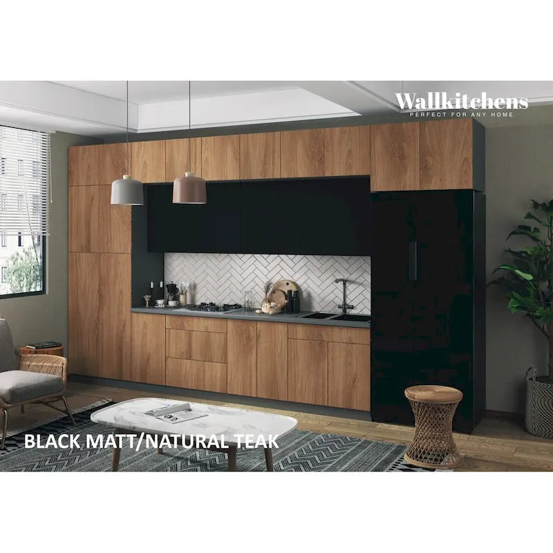 Engineered Wood Kitchen Serene Collection Natural Teak Color Base Size 15Ft Wide - 180x107 Cabinet - image 7