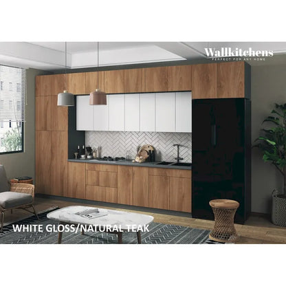 Engineered Wood Kitchen Serene Collection Natural Teak Color Base Size 15Ft Wide - 180x107 Cabinet - image 11
