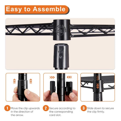 3-Tier Storage Shelving Unit, Adjustable Metal Wire Racks