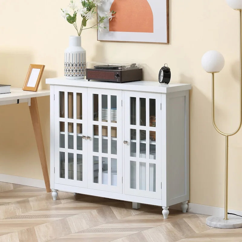 69 Tall Storage Cabinet with Movable Storage Shelves, Modern Style Pantry Cupboard Cabinet with Soft Close Doors, Coffee