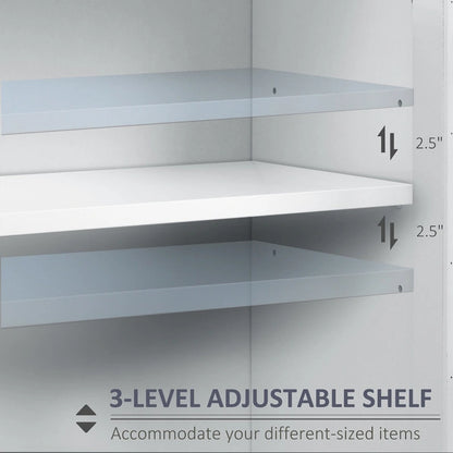 69 Tall Storage Cabinet with Movable Storage Shelves, Modern Style Pantry Cupboard Cabinet with Soft Close Doors, Coffee