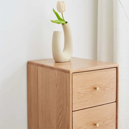 Solid Oak Bedside Table Storage Cabinet