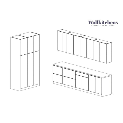 Kitchen Oasis Collection White Matte Color Base Size 10Ft Wide - 123x50