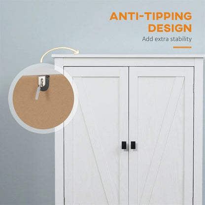 Freestanding Kitchen Storage Cabinet w/ Doors and Adjustable Shelves - N/A