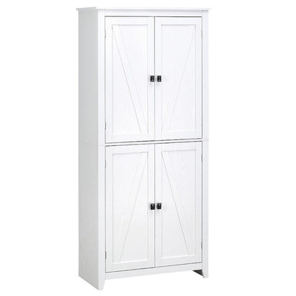 Freestanding Kitchen Storage Cabinet w/ Doors and Adjustable Shelves - N/A