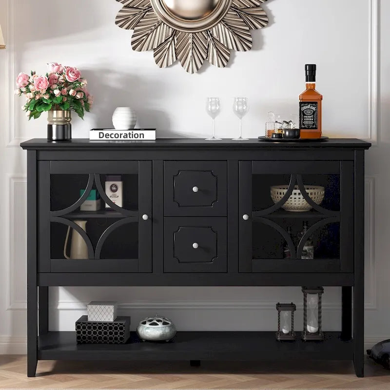Sideboard Buffet Console Table with Adjustable Shelves and Drawers