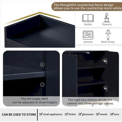 Modern Sideboard Buffet Cabinet with Large Storage Space - N/A