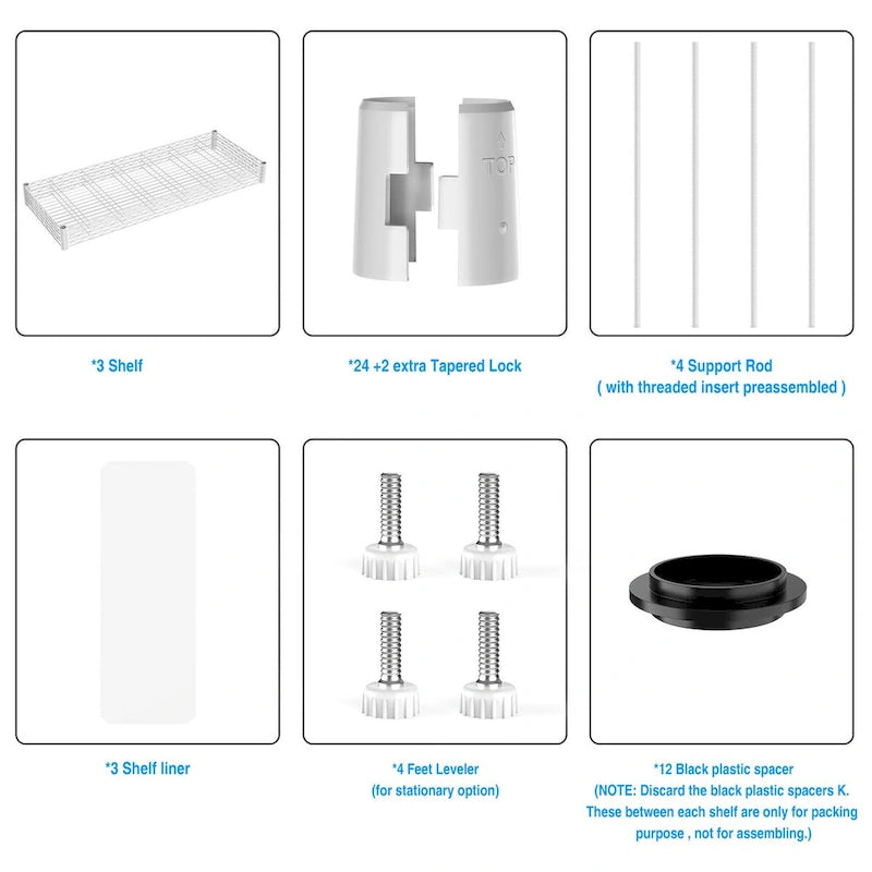 3 Tier Wire Shelving Unit, 1050 LBS NSF Height Adjustable Garage Storage Shelves, Heavy Duty Storage Wire Rack Metal Shelves