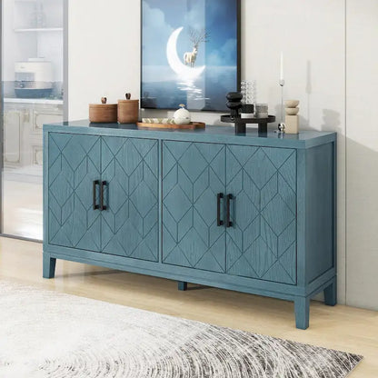 4-door Retro Sideboard with Adjustable Shelves