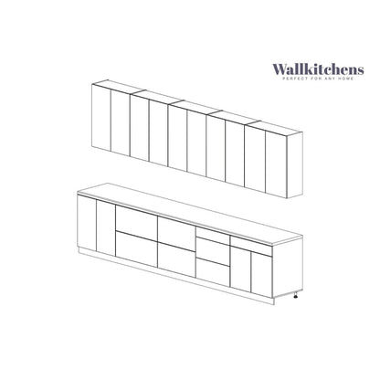 Kitchen Signature Collection White Gloss Color Base Size 13Ft Wide - 153x24