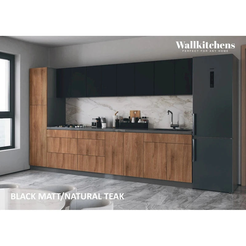 Kitchen Elegant Collection Natural Teak & Black Color Base Size 11Ft Wide - 135x24
