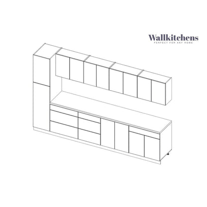 Kitchen Elegant Collection Natural Teak & Black Color Base Size 11Ft Wide - 135x24