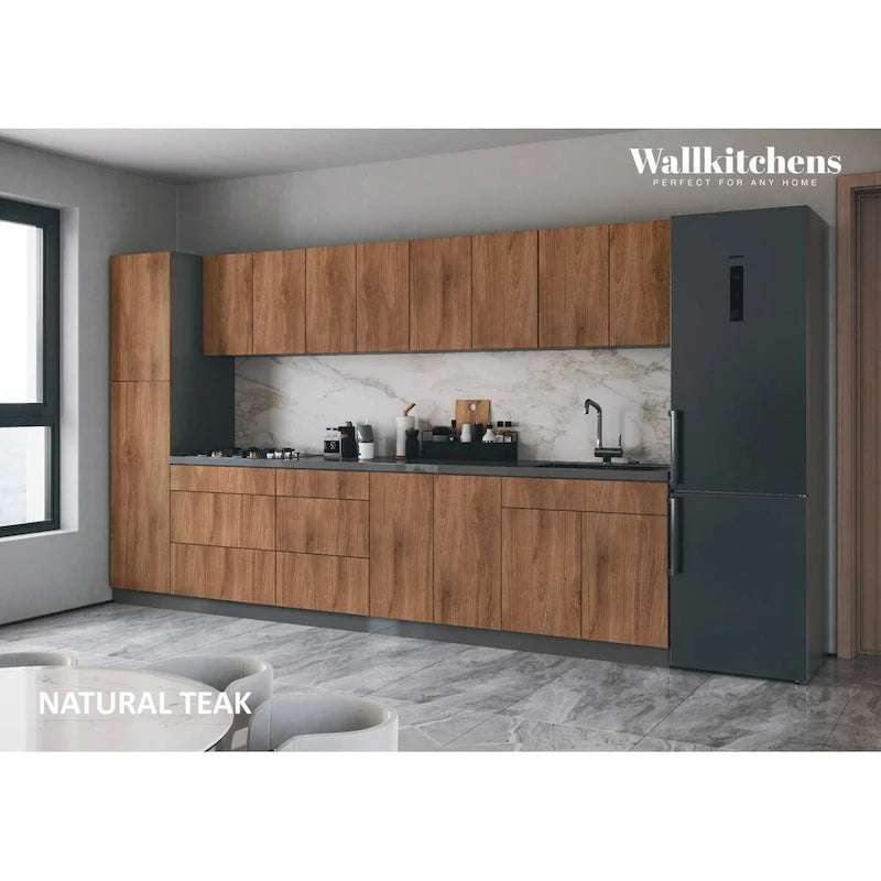 Kitchen Elegant Collection Natural Teak & Black Color Base Size 11Ft Wide - 135x24