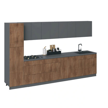 Kitchen Elegant Collection Natural Teak & Black Color Base Size 11Ft Wide - 135x24