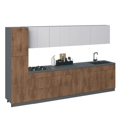 Kitchen Elegant Collection Natural Teak & Black Color Base Size 11Ft Wide - 135x24
