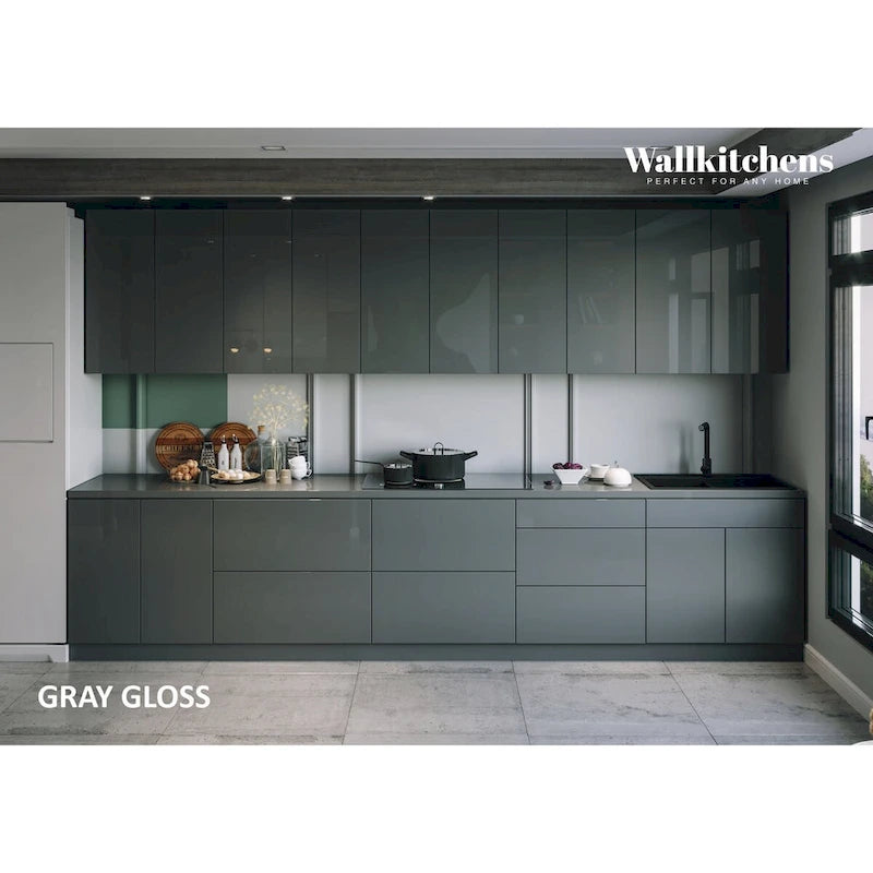 Engineered Wood Kitchen Signature Collection Gray Color Base Size 13Ft Wide - 153x24 Cabinet - image 3