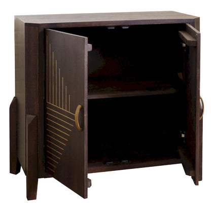 Vortex - Two Door Mango Wood Cabinet - Dark Cocoa Brown Finish Bed - image 2