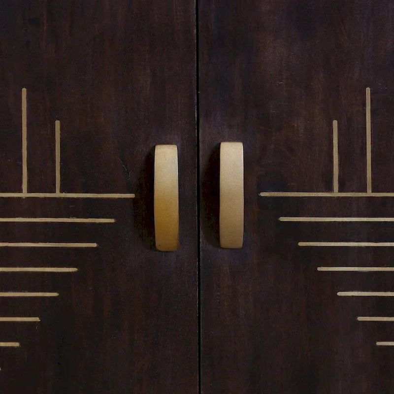 Vortex - Two Door Mango Wood Cabinet - Dark Cocoa Brown Finish Bed - image 3