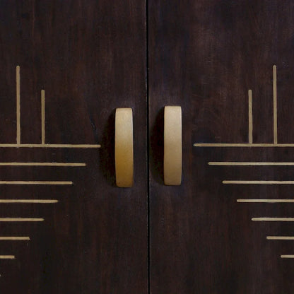 Vortex - Two Door Mango Wood Cabinet - Dark Cocoa Brown Finish Bed - image 3