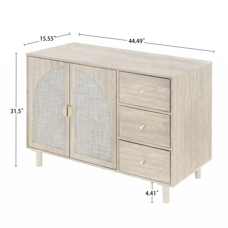 2 Door 3 Drawer Cabinet, Suitable for Bedroom, Living Room