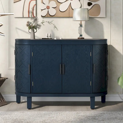 33.50 in. H Storage Cabinet with Antique Pattern Doors