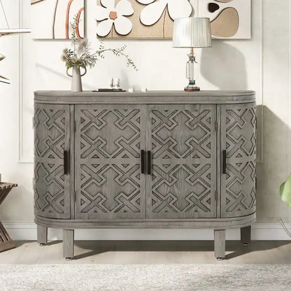 33.50 in. H Storage Cabinet with Antique Pattern Doors