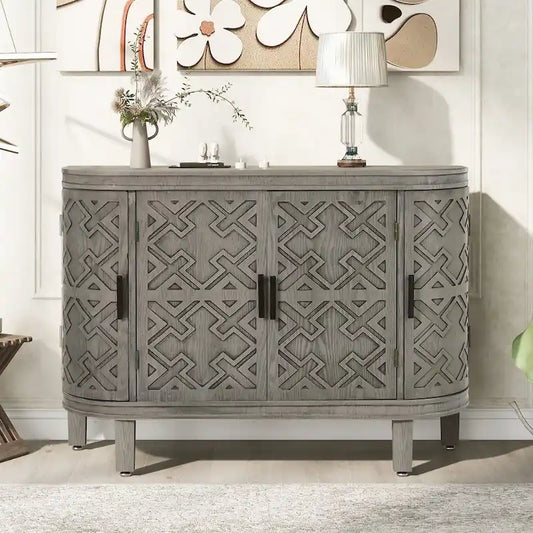 33.50 in. H Storage Cabinet with Antique Pattern Doors