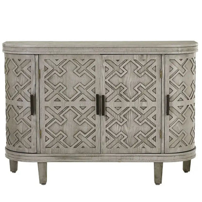 33.50 in. H Storage Cabinet with Antique Pattern Doors