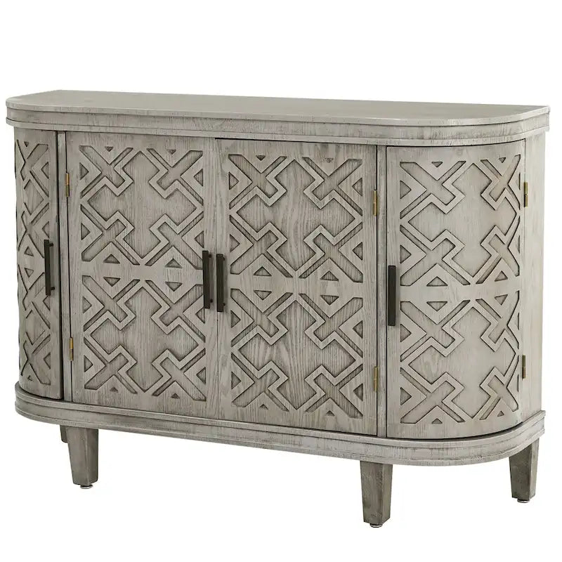 33.50 in. H Storage Cabinet with Antique Pattern Doors