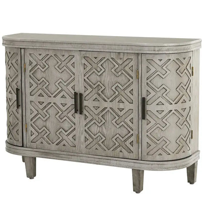 33.50 in. H Storage Cabinet with Antique Pattern Doors