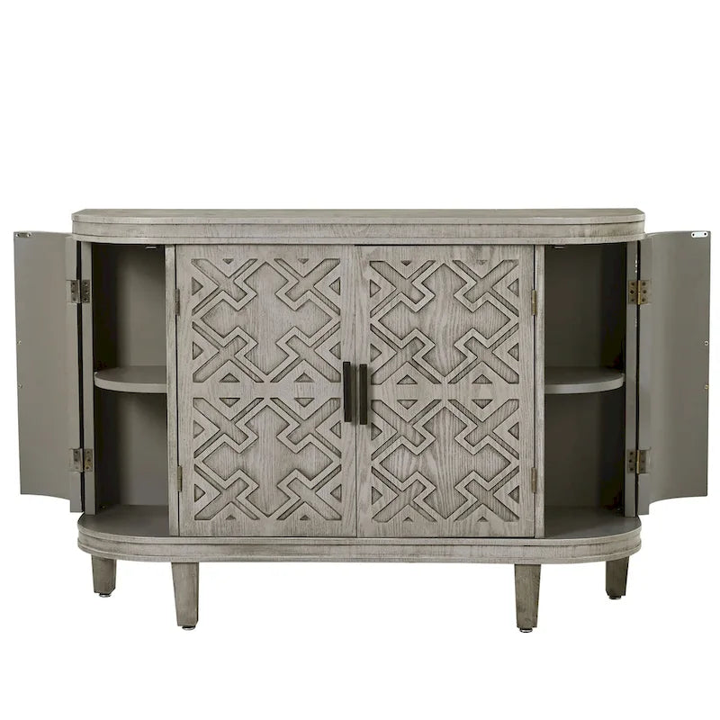 33.50 in. H Storage Cabinet with Antique Pattern Doors