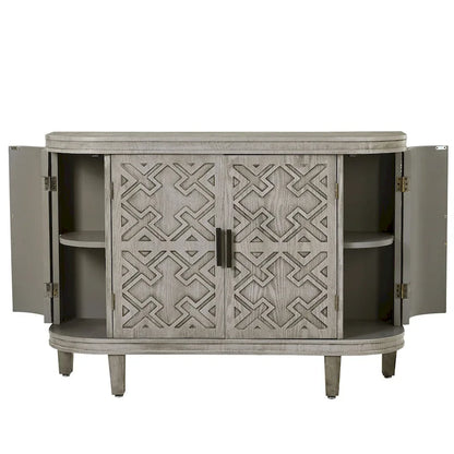 33.50 in. H Storage Cabinet with Antique Pattern Doors