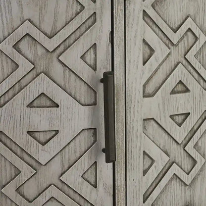 33.50 in. H Storage Cabinet with Antique Pattern Doors