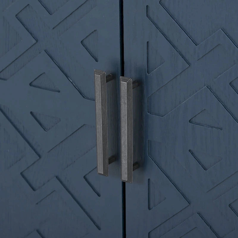 33.50 in. H Storage Cabinet with Antique Pattern Doors