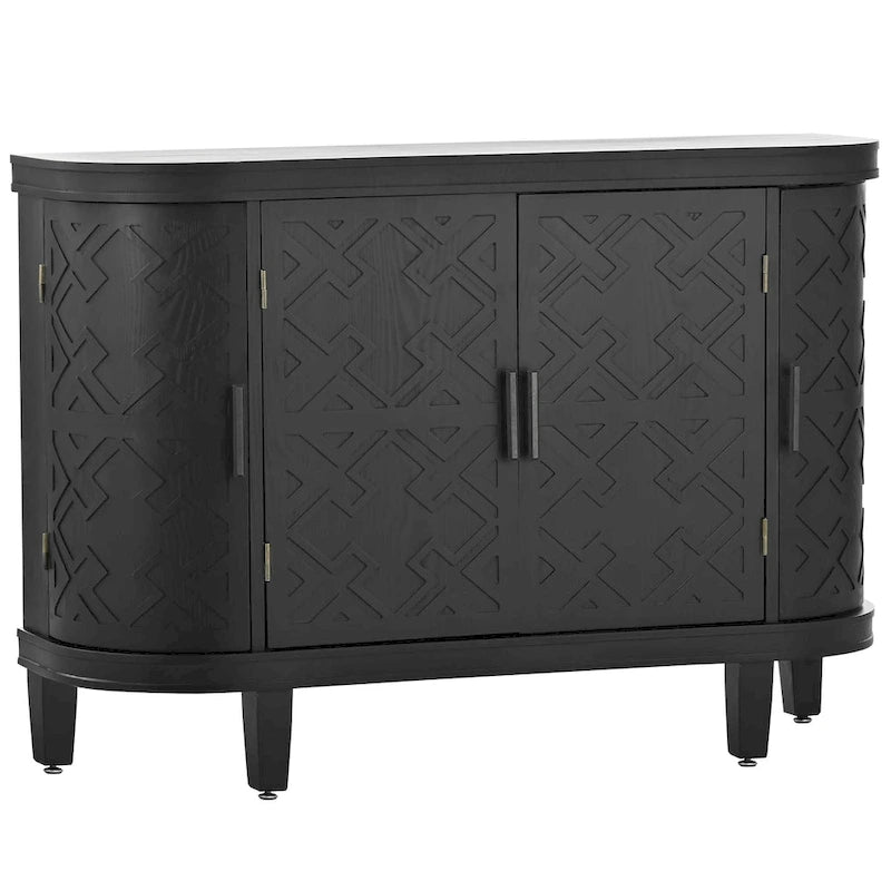 33.50 in. H Storage Cabinet with Antique Pattern Doors