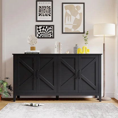 Storage Sideboard Cabinet with 4 Doors and 4 Shelgves