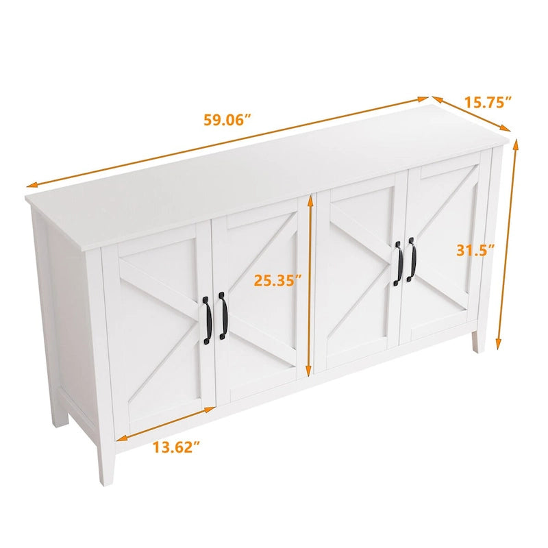 Storage Sideboard Cabinet with 4 Doors and 4 Shelgves