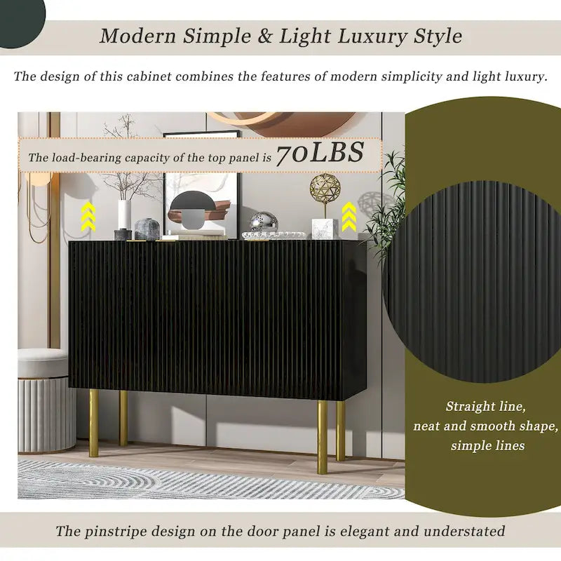 47 Wide Wood 3-door Sideboard