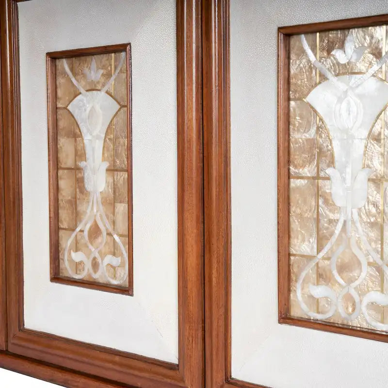 Shelly Leather & Capiz Shell Inlay Sideboard