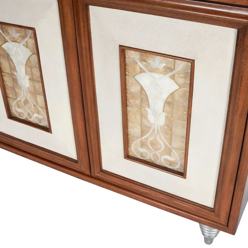 Shelly Leather & Capiz Shell Inlay Sideboard