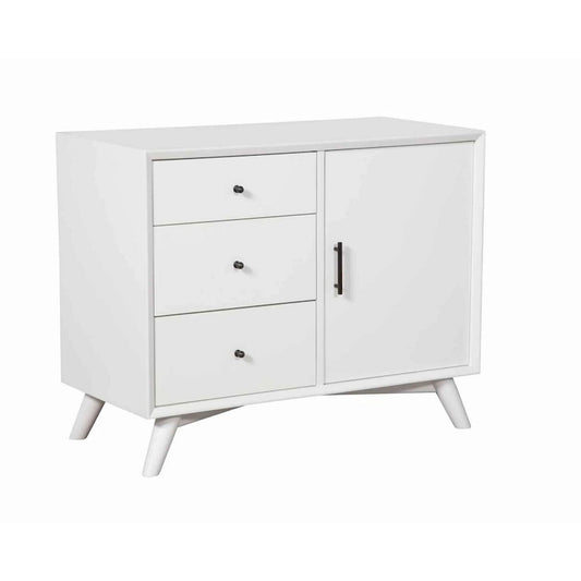 Wooden Accent Cabinet with 3 Drawers and 1 Door, White